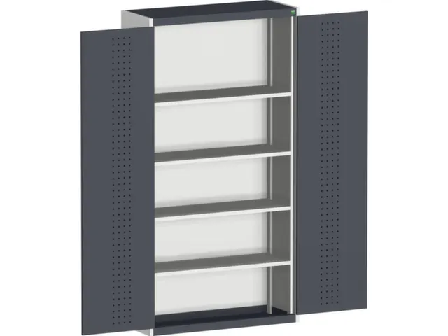 kast met geperforeerde platen,HxBxD 2000x1050x400mm,4xStalen bodem