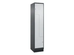 Z-garderobekast,HxBxD 1950x400x500mm,vak B 200/400mm,cil.-slot,sokkel