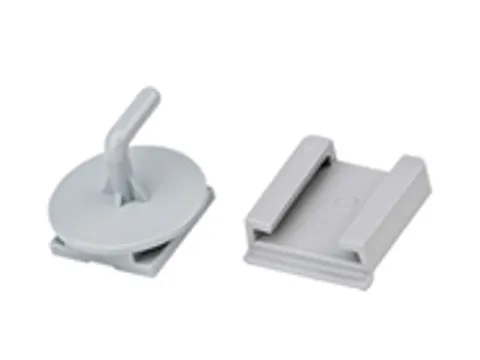 Haak met bevestigingsplaatje voor zijwand Grijs