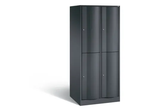 lockerkast cil.slot 1950x770x640mm 2x2 vakken RAL7021 front RAL7021