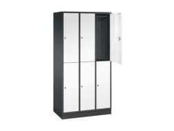 Dubbeldekse garderobekast,HxBxD 1950x920x500mm,3x2vak.,vak B 260mm