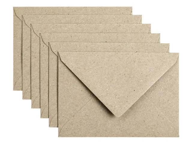 Envelop Papicolor C6 114x162mm Kraft grijs Gegomd