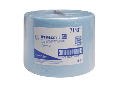 Wypall L10 Extra poetsdoek 1-lgs blauw 570 mtr, 38x23,5 cm rol 1500