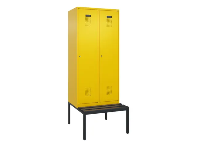 locker met bank,voor scheiding van kleding,HxBxD 2120x800x815mm,2vak