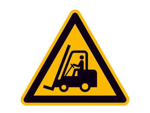 waarschuwingsbord,v. binnen/buiten,waarschuwing: vorkheftrucks,PVC