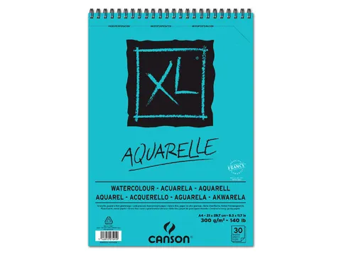 Aquarelblok Canson XL A4 30 vel 300gr spiraal