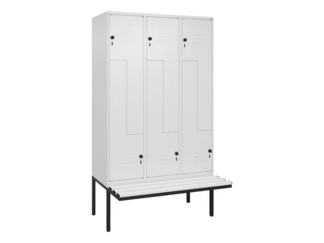 Z-garderobekast,HxBxD 2120x1200x815mm,6vak,vak B 400mm,draaigrendel