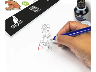 Oost Indische inkt Kangaro 50 ml zwart in flesje - 2
