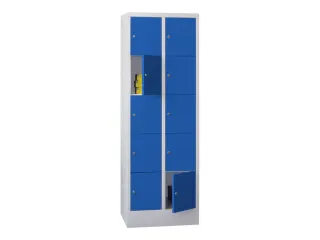 lockerkast,HxBxD 1850x600x500mm,2x5vakken,RAL7035,front RAL5010 - 2