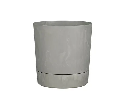 Plantenpot Mica Coco met schotel rond grijs 29.5 x 28 cm