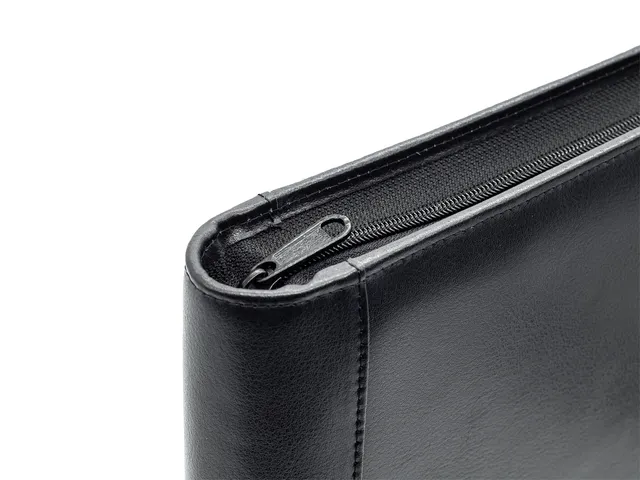 Schrijfmap Economy A4 Licht Generfd Ring+rits Zwart