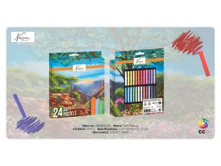 Pastelkrijt Nassau fine art zacht blister 24 stuks assorti - 2