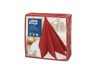 Linstyle Dinnerservet 39x39cm 1/4 vouw rood 12x50 stuks - 1