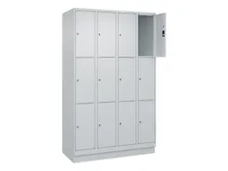 lockerkast,HxBxD 1950x1200x500mm,4x3vakken,vak B 300mm,cil.-slot