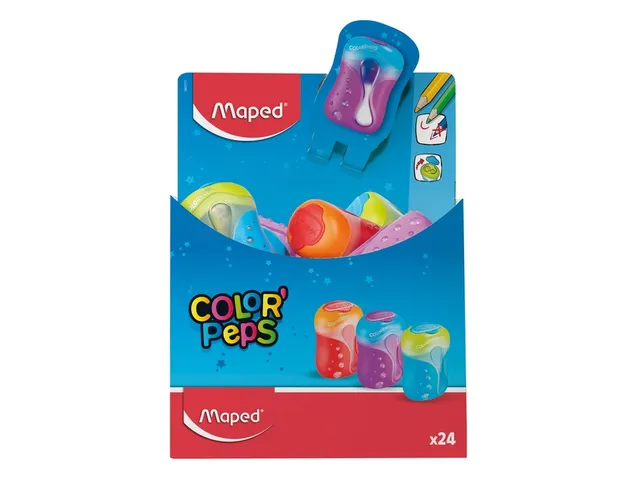 Puntenslijper Maped Color'Peps 2-gaats display à 24 stuks assorti
