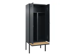 PBM-locker met bank,HxBxD 2120x800x815mm,2vak,vak B 400mm,draaigrendel