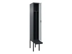 locker met bank,voor scheiding van kleding,HxBxD 2120x300x815mm,1vak