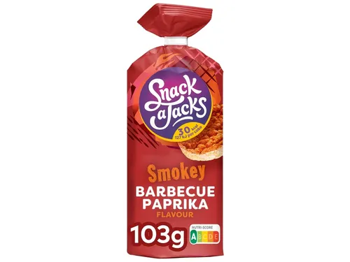 Rijstwafel Snack-a-Jacks BBQ paprika pak 103 gram