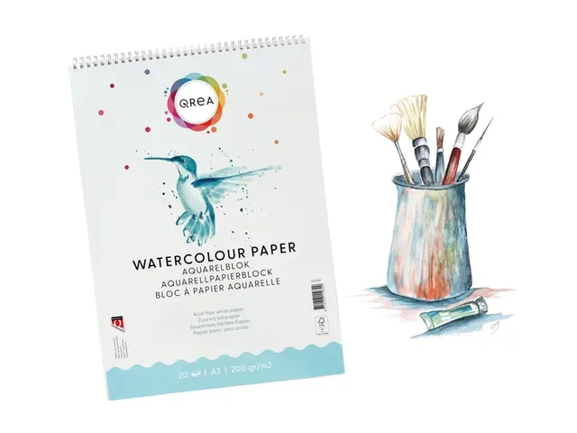 Aquarelblok Qrea A3 20 vel 200gr spiraal