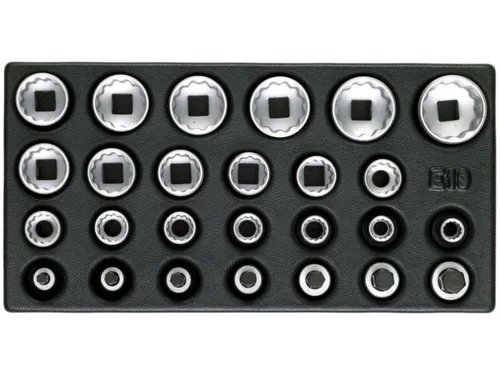 1500 ES-D 19 Set doppen 1/2 inch,UD profiel,in 1/3 ES module