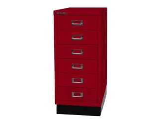 kantoor-ladekast HxBxD 670x279x380mm 6 laden romp kardinaalrood staal - 4