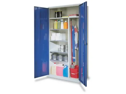 Materiaalkast Hxbxd 1950x1000x500mm Staalplaat Kleur Deuren Ral7035