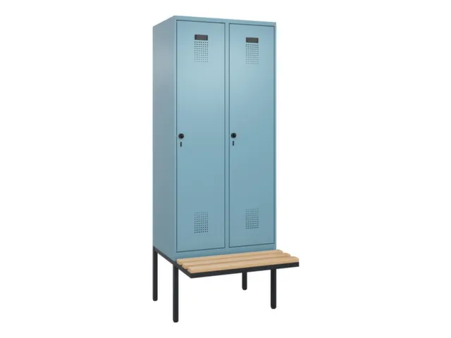 locker met bank,voor scheiding van kleding,HxBxD 2120x800x815mm,2vak