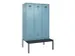 locker met bank,voor scheiding van kleding,HxBxD 2120x1200x815mm,3vak