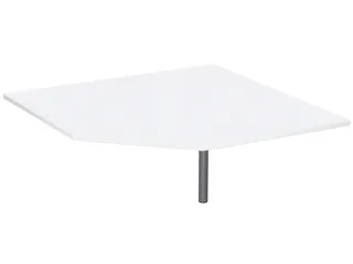 koppelelement voor bureau,90 °,BxD 1225x1225mm,v. C-voet,blad wit - 1