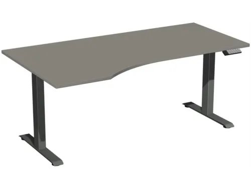 In hoogte verstelbaar bureau in vrije vorm,HxBxD 730-1230x1800x1000mm