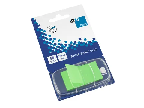 Info flags 25x43mm groen blister à 50 stuks