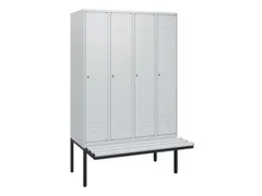 locker met bank,HxBxD 1950x1200x815mm,4vak,vak B 300mm,cil.-slot