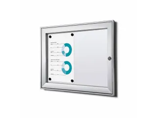 Vergrendelbaar Muurvitrine Indoor/Outdoor Brandwerend 2xA4 Zilver - 1