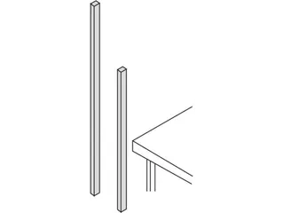 onderstel,v. paktafel,HxBxD 1170x40x40mm,schroefbaar,stalen buis - 1