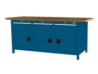 werkbank,HxBxD 860x2000x750mm,onderstel RAL5010,fronten RAL5010 - 3