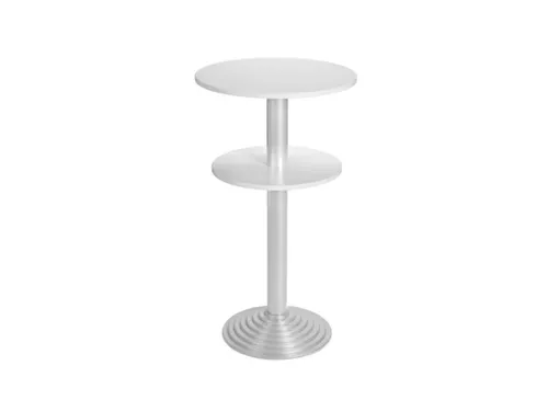 statafel,HxØ 1100x600mm,rond,schotelvoet aluminium-zilver