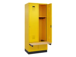 locker met bank,HxBxD 1950x800x815mm,2vak,vak B 400mm,cilinderslot