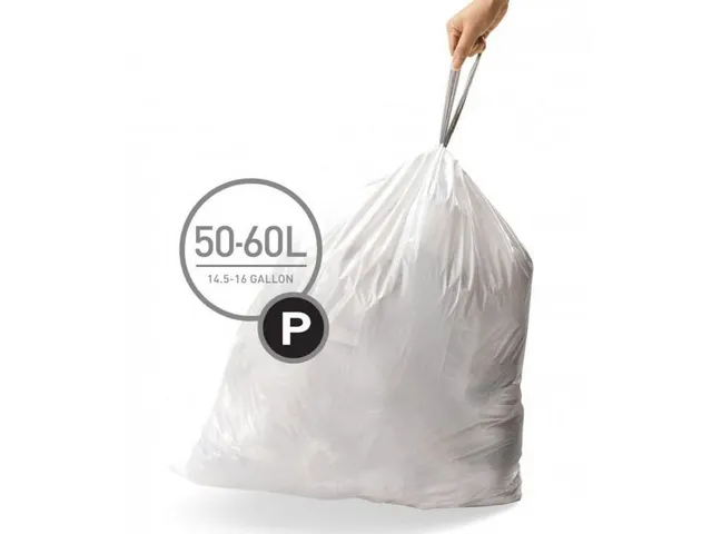 Simplehuman afvalzak code P 50-60 liter wit 60 stuks
