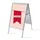 Stoepbord A1 complete set met print "NOUVEAU" Rood