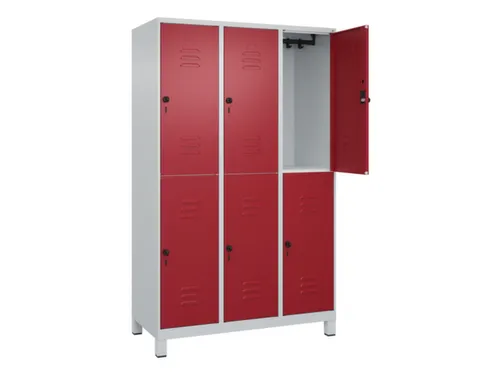 dubbeldekse locker,HxBxD 1950x1200x500mm,3x2vak.,vak B 400mm