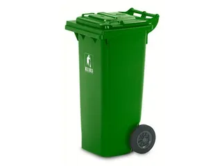 Vuilcontainer PE 80 liter HxBxD 930x448x530mm met wielen groen - 2