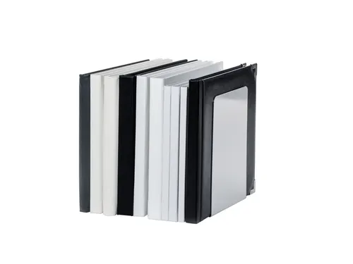 Boekensteun MAUL aluminium 12x12x17.5cm set 2 zilver