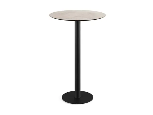 statafel,HxØ 730x700mm,rond,schotelvoet van staal,blad HPL Moonstone