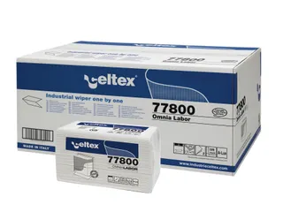 Handdoek Celtex MM Omnia Labor V-vouw 2-laags wit doos 8 pak a 300 vel - 1