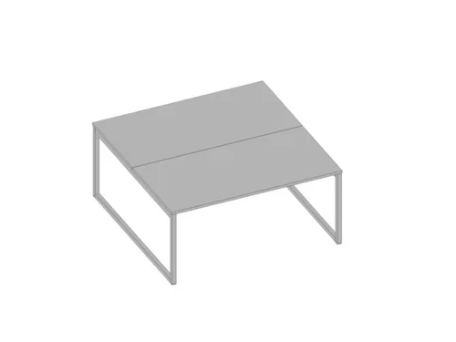 benchtafel,HxBxD 730x1600x1600mm,blad grijs,sledeframe aluminium