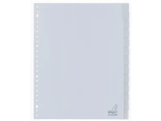 Tabblad Kangaro A4 venster PP 120 micron grijs 23-gaats 12-delig EB