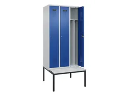 locker met bank,voor scheiding van kleding,HxBxD 2120x900x815mm,3vak