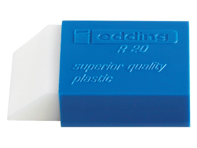 Gum edding R20 45x24x10mm kunststof wit met blauwe houder | EddingMarker.nl