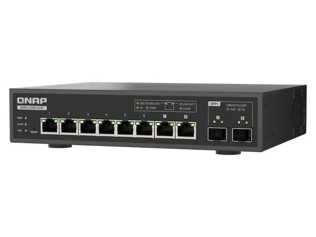 Lite Managed, 6x 10GbE BASE-T (RJ45), 2x 10GbE SFP+/RJ45 Combo Ports,