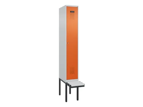 locker met bank,HxBxD 2120x300x815mm,1vak,vak B 300mm,cilinderslot